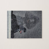 Puzzle Composition noire élégante en caniche standard (Horizontal)