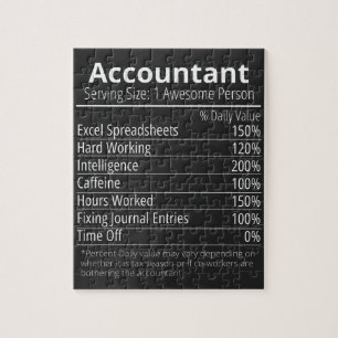 Puzzle Comptable Nutrition Fact, Nutrition Fact