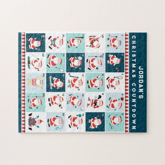 Puzzle Compte à rebours de Noël personnalisé Jigsaw Puzzl (Horizontal)