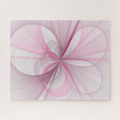 Puzzle Conception Abstraite de fractal rose pâle moderne (Horizontal)