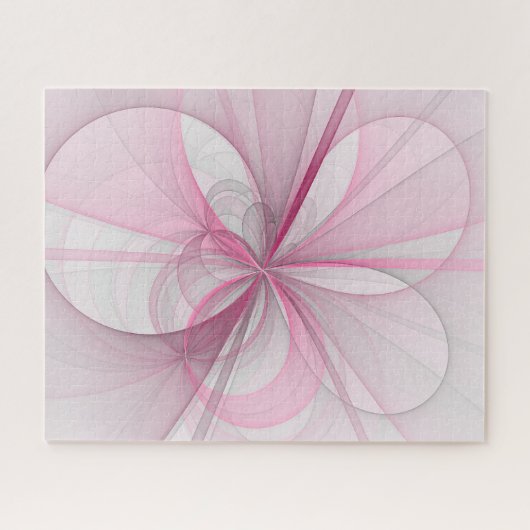 Puzzle Conception Abstraite de fractal rose pâle moderne (Horizontal)