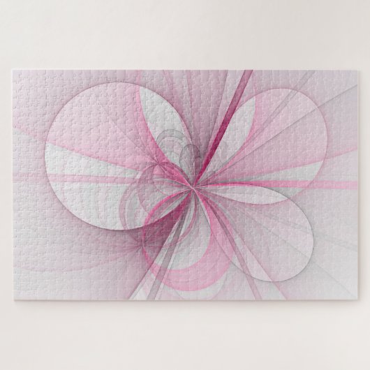Puzzle Conception Abstraite de fractal rose pâle moderne (Horizontal)