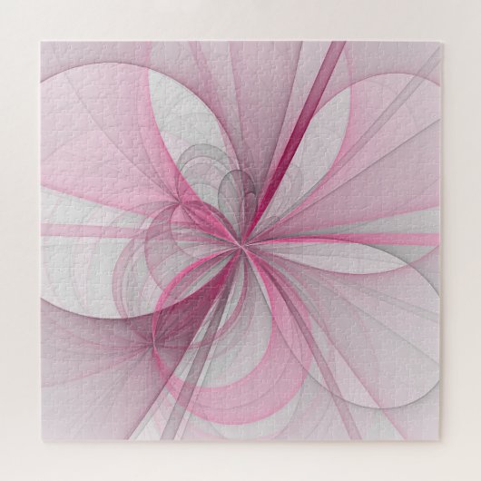 Puzzle Conception Abstraite de fractal rose pâle moderne (Horizontal)
