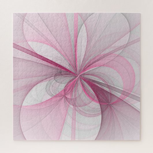 Puzzle Conception Abstraite de fractal rose pâle moderne (Vertical)