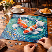 Puzzle Conception artistique de carpes koï colorées dans 