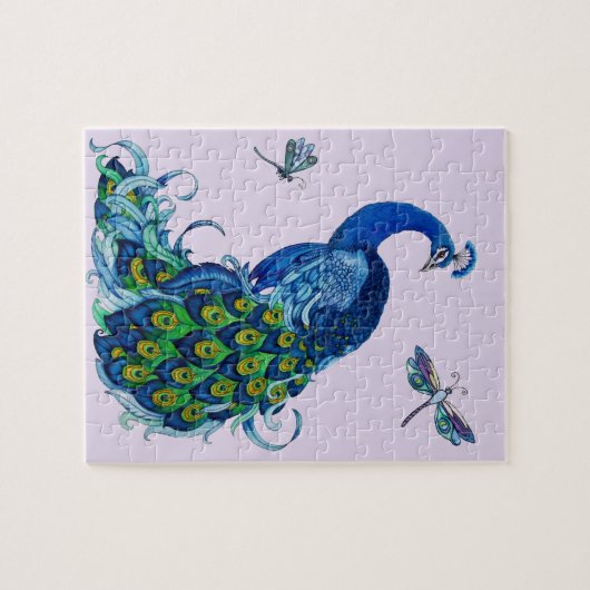 Puzzle Conception classique de paon et libellule (Horizontal)
