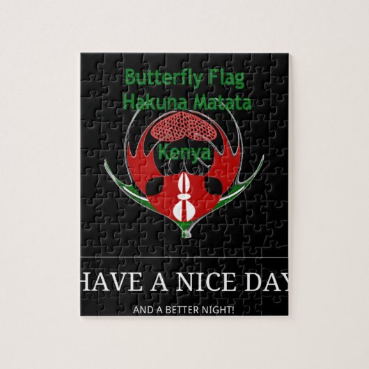 Puzzle Conception de bouclier kenyan : Drapeau papillon. (Vertical)
