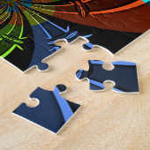 Puzzle Conception de bouclier Maasai coloré (Côté)