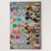 Puzzle Conception de célébration d'anniversaire de chiots (Vertical)