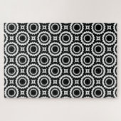 Puzzle Conception de cercles en zigzag noir et blanc mign (Horizontal)