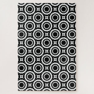 Puzzle Conception de cercles en zigzag noir et blanc mign