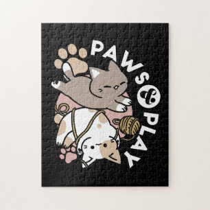 Puzzle Conception de chats mignons et joueurs – Art de pa