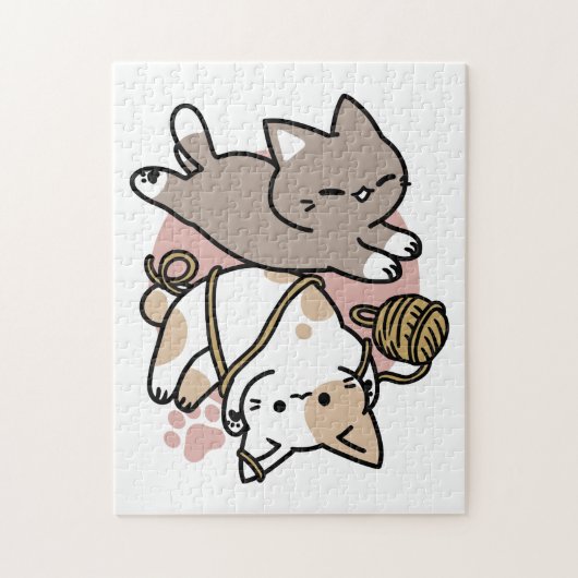 Puzzle Conception de chats mignons et joueurs – Art de pa (Vertical)