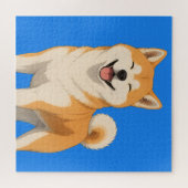 Puzzle Conception de chien Akita heureux (Horizontal)