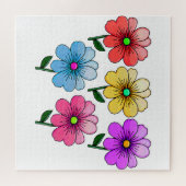 Puzzle Conception de fleurs à 5 couleurs (Horizontal)