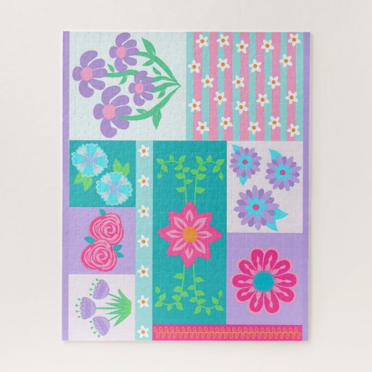 Puzzle Conception de fleurs vibrantes en fleurs (Vertical)