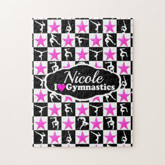 PUZZLE CONCEPTION DE GYMNASTIQUE ROSE ET NOIR