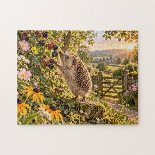 Puzzle Conception de hérisson de jardin de mûres (Horizontal)