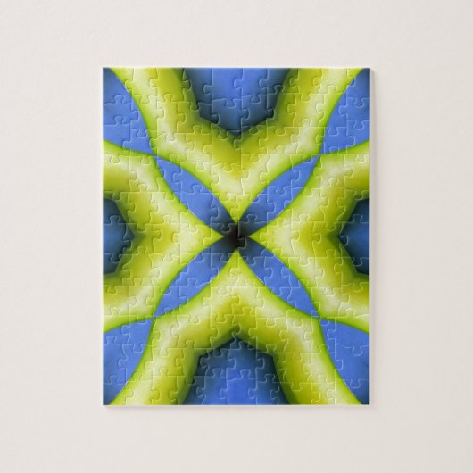 Puzzle Conception de kaléidoscope jaune bleu (Vertical)