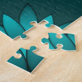 Puzzle Conception de mandala à feuilles sarcelles sur fon (Côté)