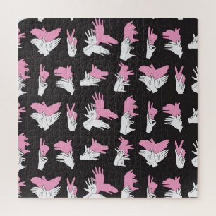 Puzzle Conception de motif de main d'ombre vintage