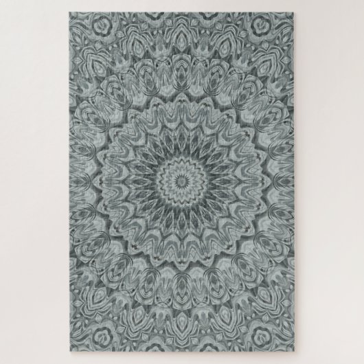 Puzzle Conception de motif mandala gris et argent (Vertical)