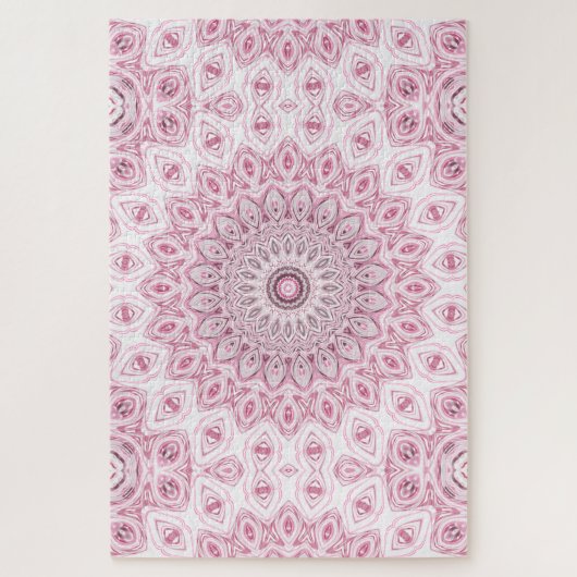 Puzzle Conception de motif mandala rose et blanc (Vertical)
