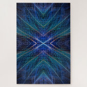 Puzzle Conception de plume fractale bleue (Vertical)