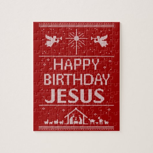 Puzzle Conception de pull de Noël laid Nativité Chrétien (Vertical)