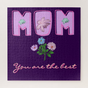 Puzzle Conception de typographie maman personnalisée,