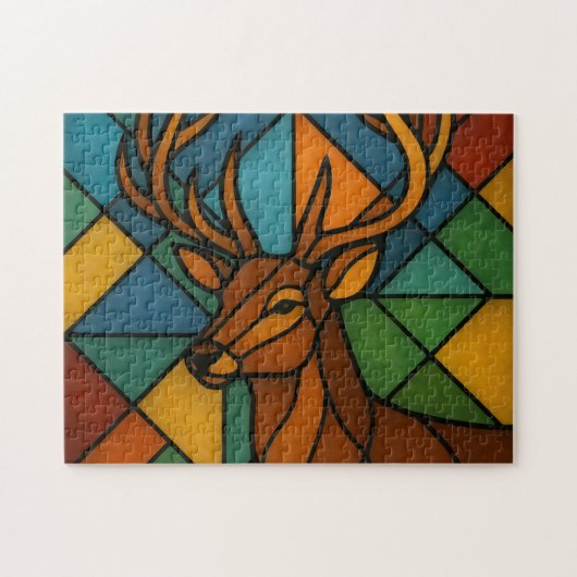 Puzzle Conception de verre teinté de style Tiffany Cerf V (Horizontal)