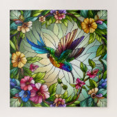 Puzzle Conception de vitrail de colibri (Horizontal)