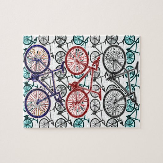 Puzzle Conception d'impression de bicyclette (Horizontal)