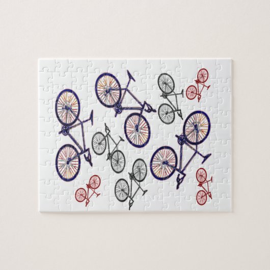 Puzzle Conception d'impression de bicyclette (Horizontal)