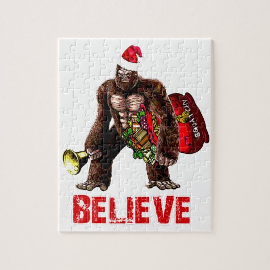 Puzzle Conception drôle de Noël de Sasquatch le père noël (Vertical)
