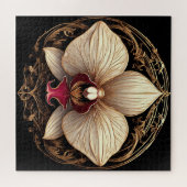 Puzzle Conception élégante d'orchidée dorée (Horizontal)