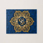 Puzzle Conception florale d'Aum, bleu d'or (Horizontal)