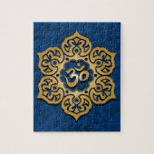Puzzle Conception florale d'Aum, bleu d'or (Vertical)