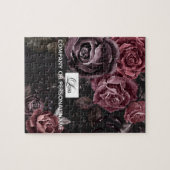 Puzzle Conception florale de rose noire romantique sombre (Horizontal)