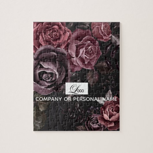 Puzzle Conception florale de rose noire romantique sombre (Vertical)