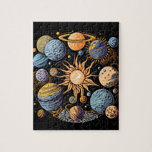 Puzzle Conception graphique du système solaire (Vertical)