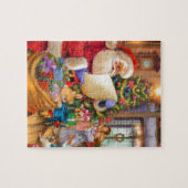 Puzzle Conception mignonne de vacances de Père Noël avec (Horizontal)