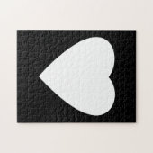 Puzzle Conception noire et blanche de coeur d'amour (Horizontal)