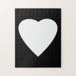 Puzzle Conception noire et blanche de coeur d'amour<br><div class="desc">Un coeur blanc sur un arrière - plan noir.</div>