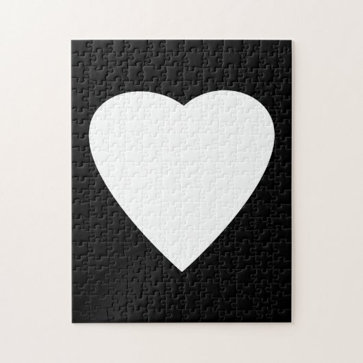 Puzzle Conception noire et blanche de coeur d'amour (Vertical)