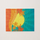 Puzzle Conception tropicale de surf de plage de coucher (Horizontal)