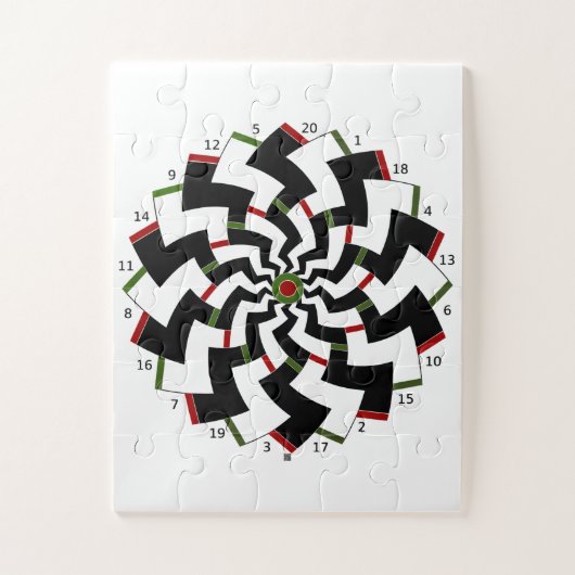 Puzzle Conception Zigzag de cible de fléchettes (Vertical)
