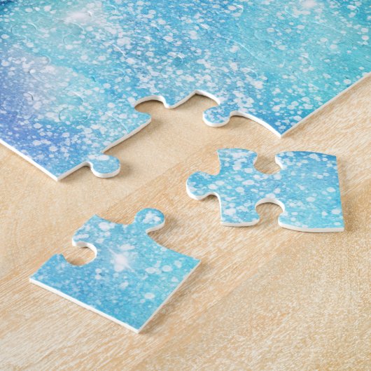 Puzzle Conconstellation de nébuleuse spatiale bleu & viol (Côté)
