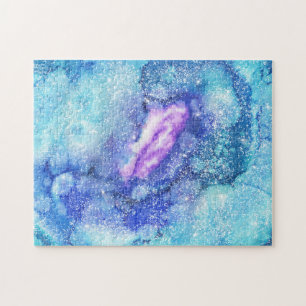 Puzzle Conconstellation de nébuleuse spatiale bleu & viol