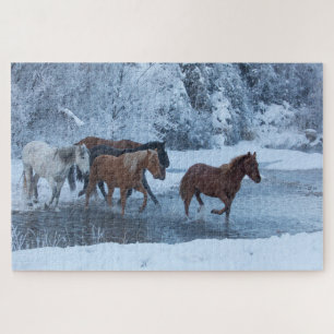 Puzzle Conduite de chevaux en hiver